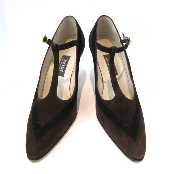 Bally of Switzerland Brown Suede Pointed Toe Heels - Picture 2 of 8